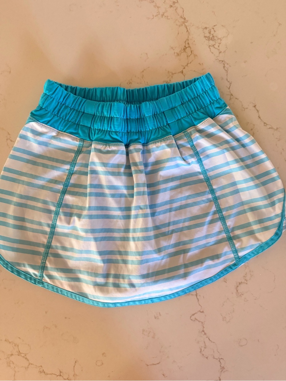Lululemon Run Track Attack Skirt Skort Blue and While Stripe. Small